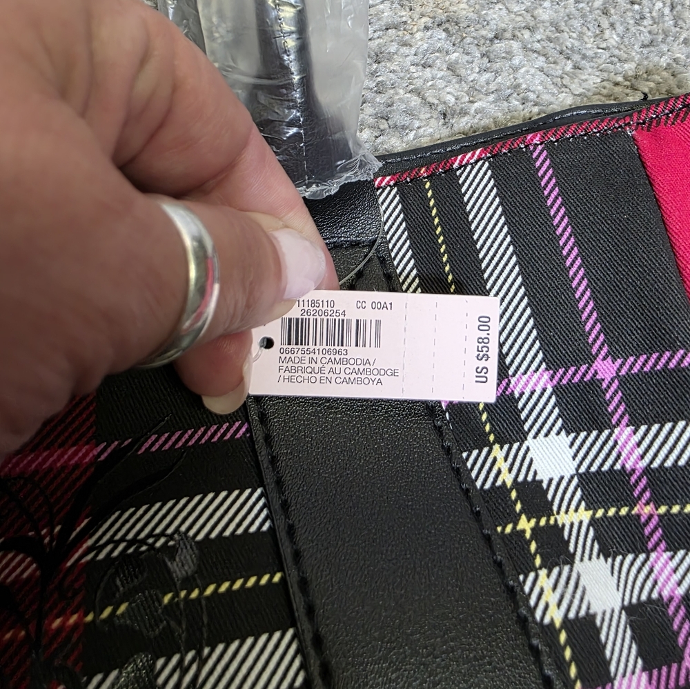 Victorias Secret/ Red Plaid Women's Tote - Picture 2 of 5